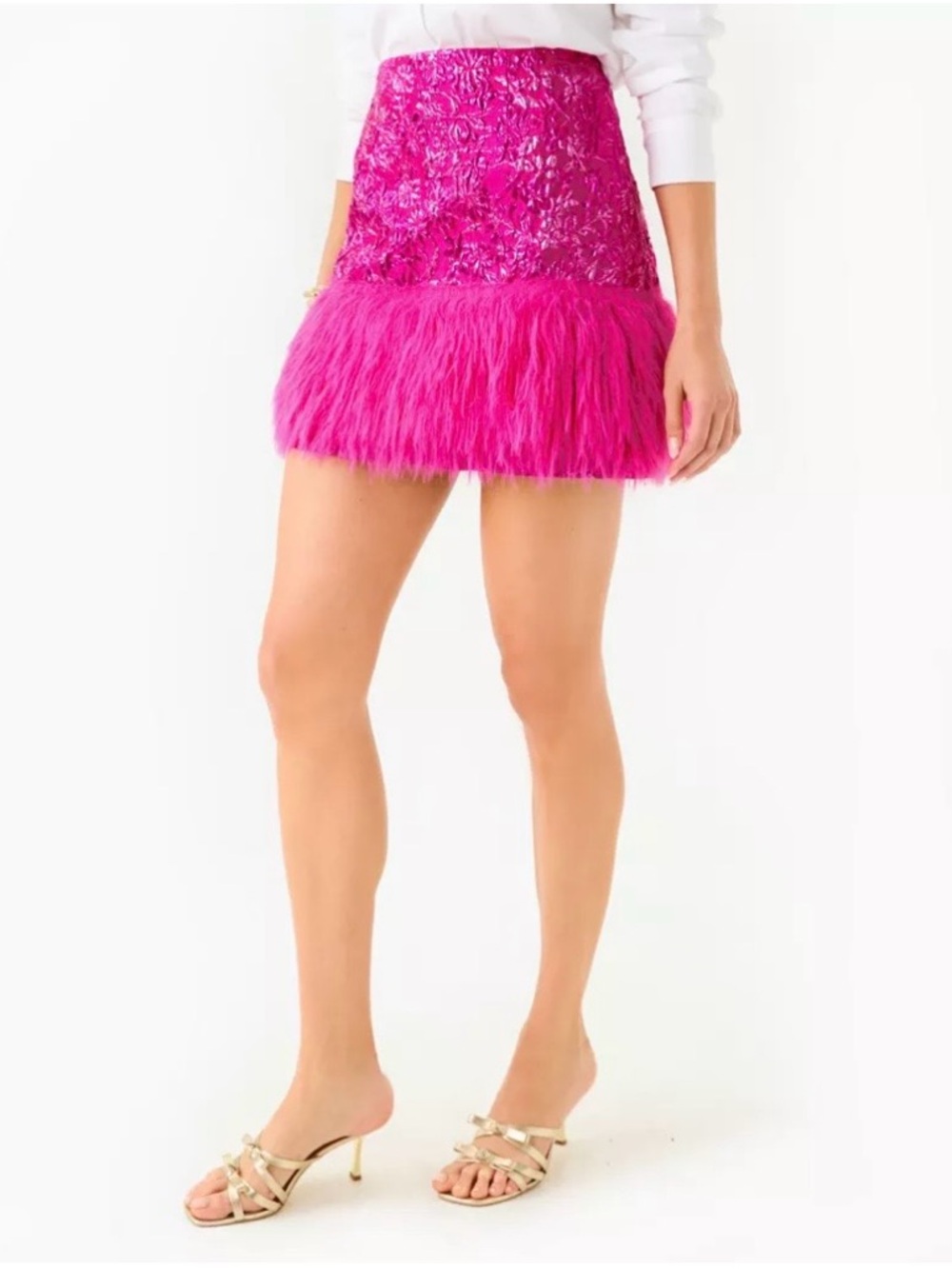 Lilly Pulitzer Charmain Mini Skirt in Passion Pink Petal Party - Picture 4 of 9